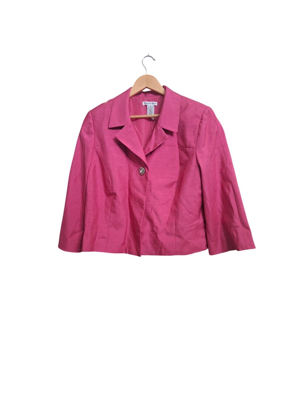 NWT Women's Hot Pink Size 16 Button Up Stephanie Charles Suit Jacket